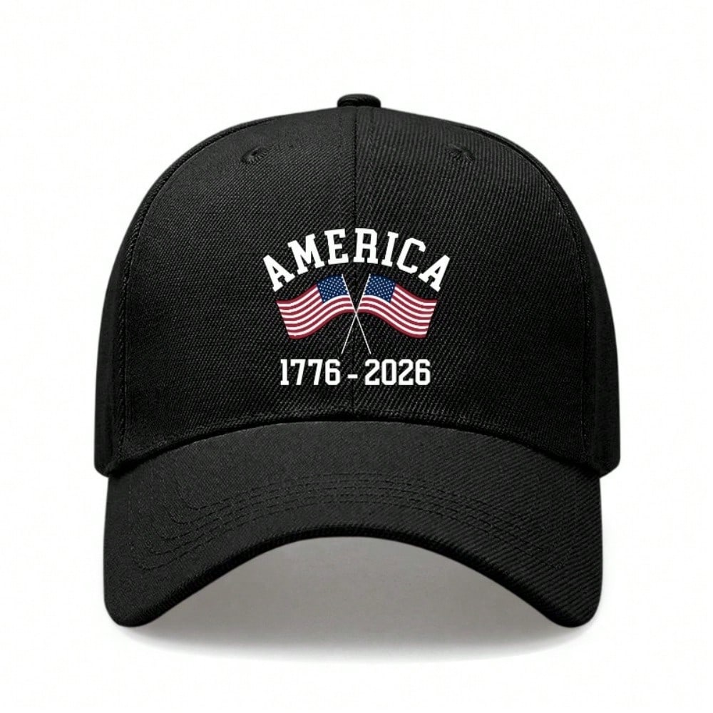 [AMERICA Baseball Cap] 250Th Anniversary Letter Print Polyester Adjustable Breathable Lightweight USA Patriotic Hat Unisex Casual Outdoor Sports Gift