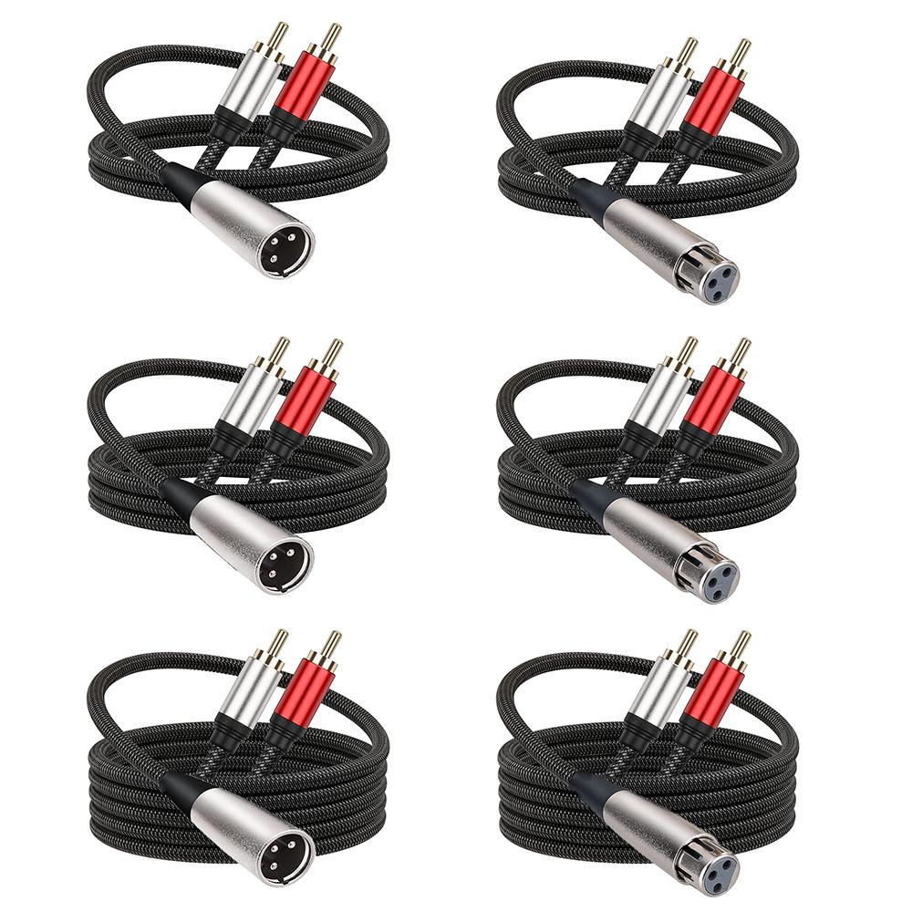 Кабель XLR на 2 RCA, 1/2/3 метра, XLR Male/Female на двойной RCA Male, для передачи чистого аудиосигнала для усилителя для наушников