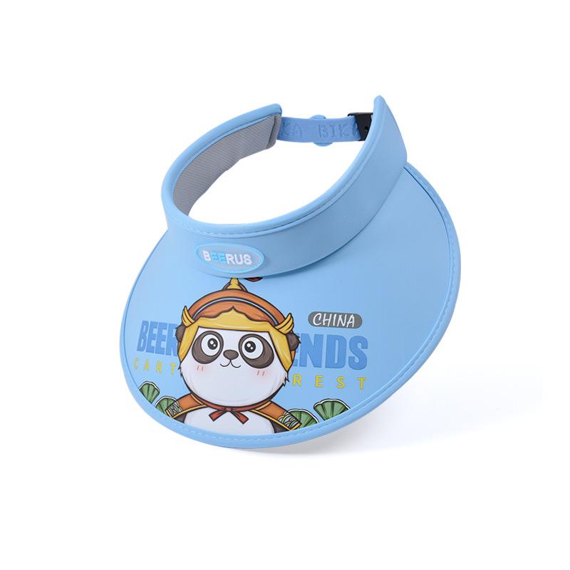 1105 summer children's hats male and female babies outdoor sunshade sunscreen hat cartoon cute big brim empty top sun hat