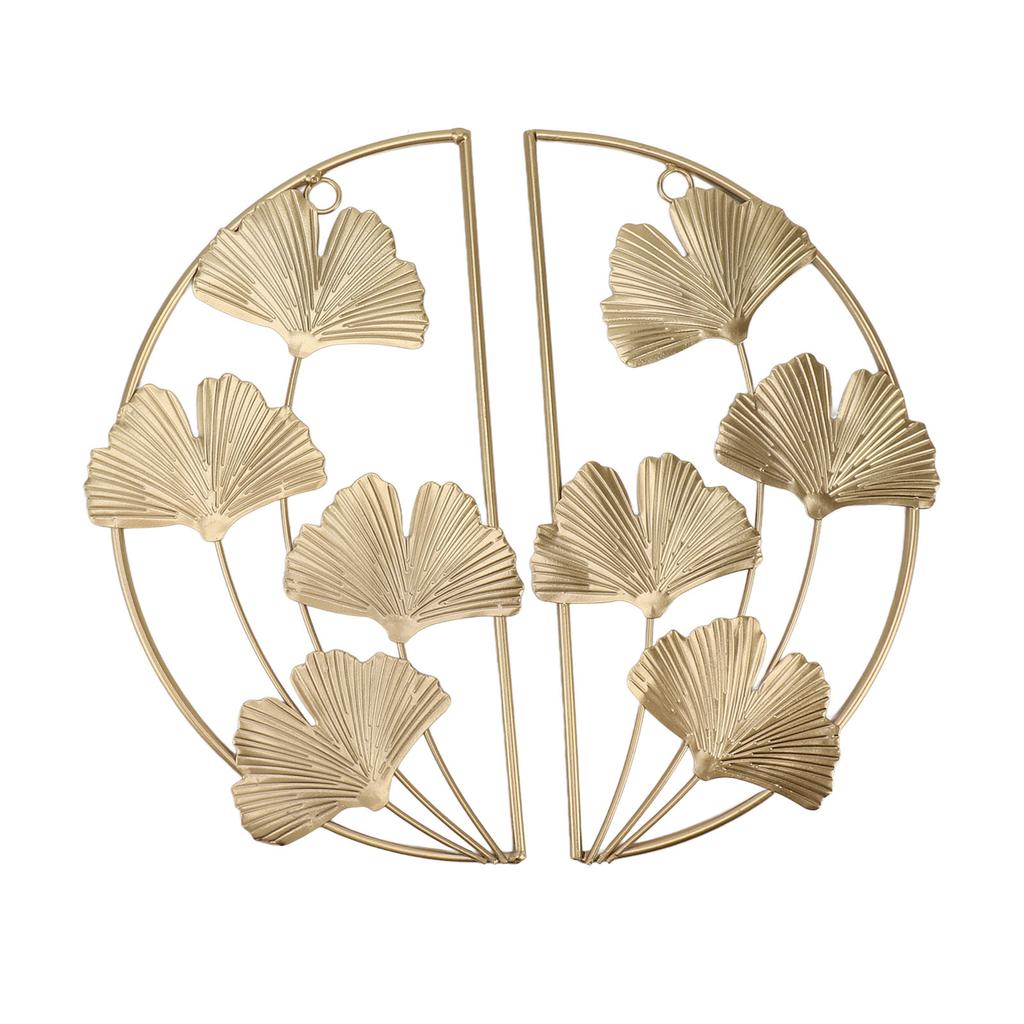Golden Ginkgo Leaf Wall Hanging Decor Golden Iron Art Wall Sculpture Wall Decor for Living Room Office Study
