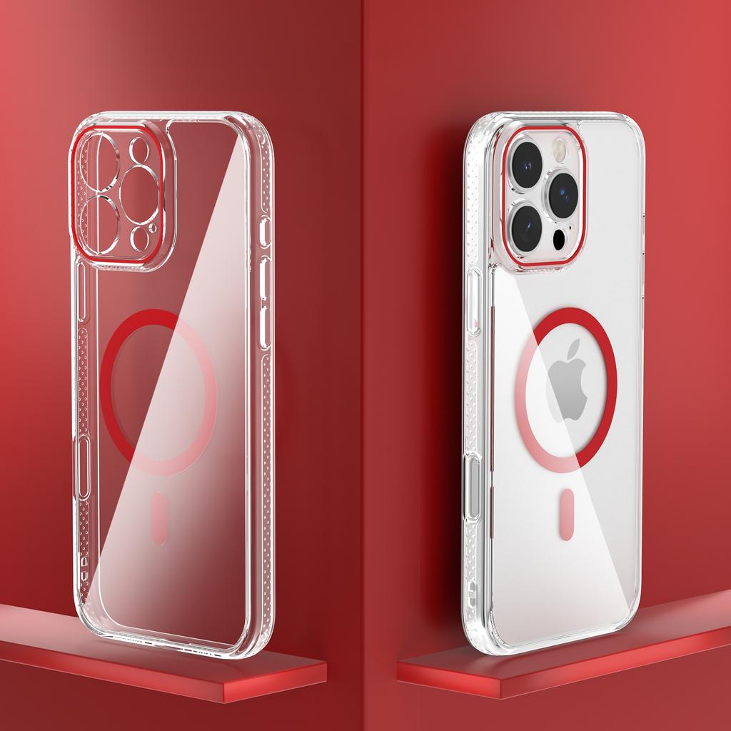 Для iPhone 16 Pro Max Чехол Кристально Прозрачный ТПУ+ПК Защитный Чехол Совместимый с MagSafe