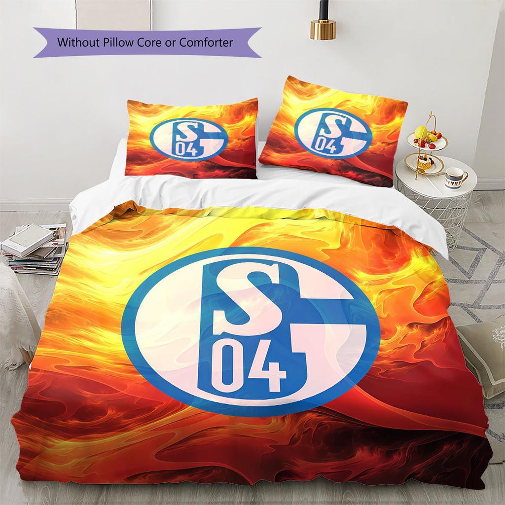 Schalke logo Bedding Quilt Set Quilt Cover Pillowcase Home Decoration Birthday Gift (1 * duvet cover + 2 * pillowcase, without core)