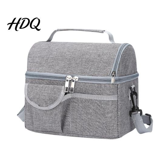 Large Capacity Insulated Lunch Bag with Adjustable Shoulder Strap Double Layer Durable Thermal for Drinks And Fruits Organizer Reusable Waterproof