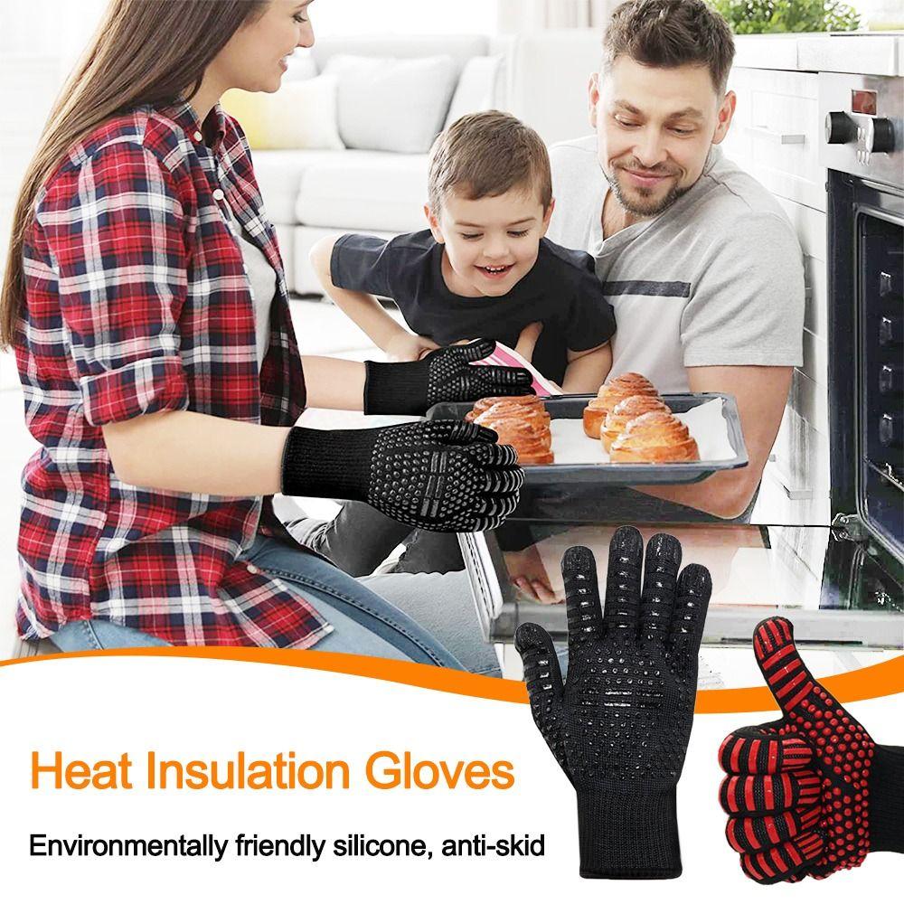 High Temperature Resistance Fire-resistant Heat Insulation BBQ Gloves Fire Heat Glove Oven Mitts