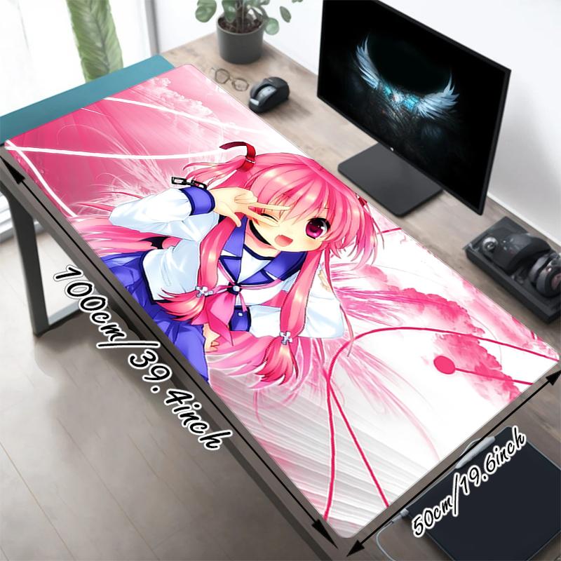 1Pc Pink Fantasy Girl Gaming Mouse Pad Keyboard Desk Mat Non-slip Rubber Lock Edge Waterproof Computer Mousepad for Office Home Decor Y1648