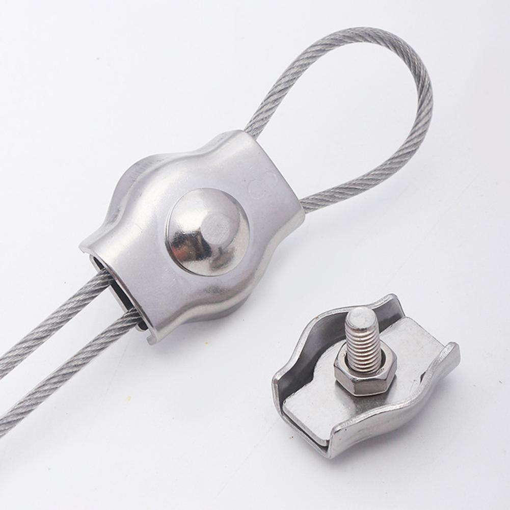 10 шт. 304 нержавеющая сталь зажимы для троса одинарный зажим головка зажим для троса тормозной магистрали зажим для троса провод крепеж