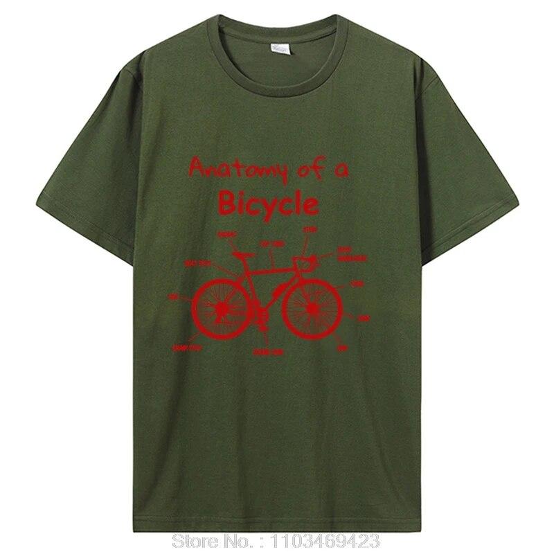 Анатомия велосипеда, велосипедная цепь, велосипедные футболки для катания на горных велосипедах, уличная одежда с графическим рисунком, подарки на день рождения, хлопковая футболка
