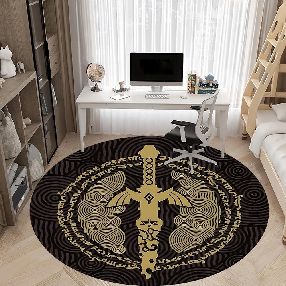 Legend of Zelda Office Round Area Rug, Under Office Chairs Bedroom Living Room Home Decor a0908150