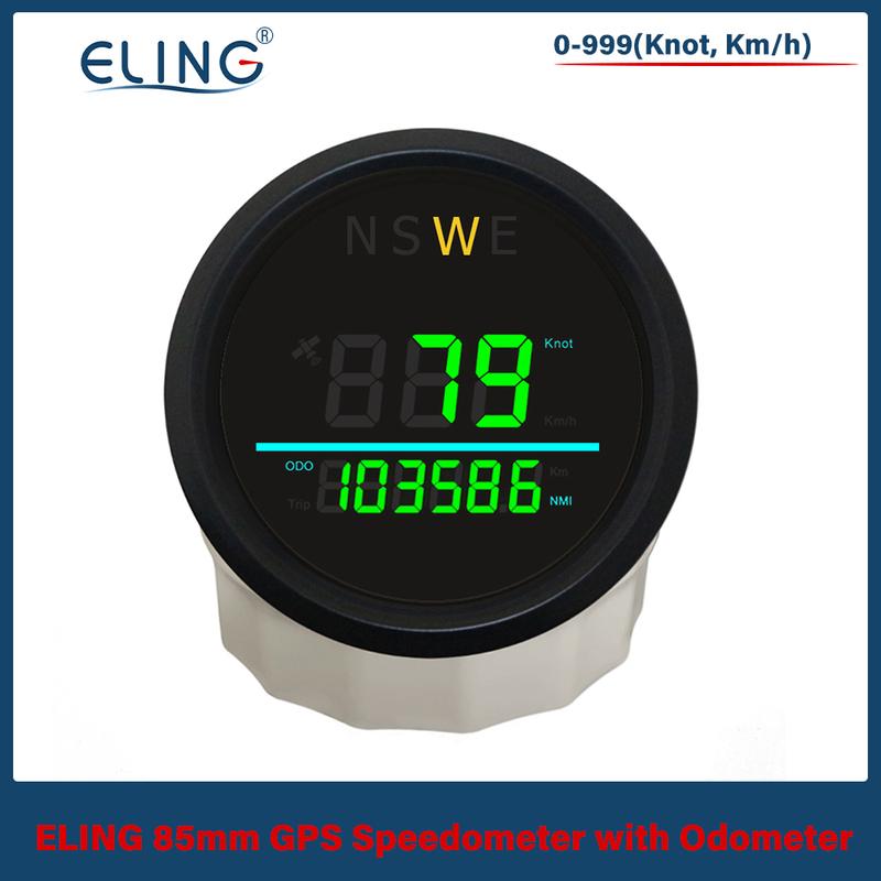 ELING Универсальный Морской Цифровой GPS Спидометр 85 мм 0-999 (Узлы, км/ч) с подсветкой GPS-антенна для парусной яхты 12В 24В