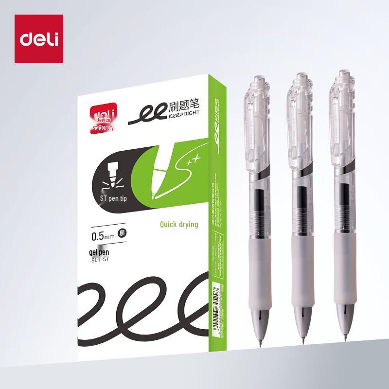 Deli Quick-Dry 0.5mm ST Tip Retractable Gel Pen