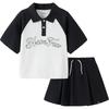 Balabala Girls' Summer Short-Sleeved Top & Skirt Set