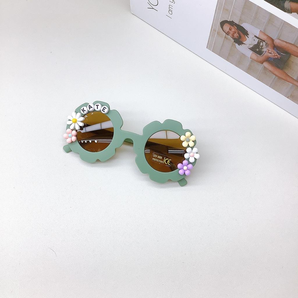 Fashion Children'S Sunglasses Flowers Cute Travel Concave Shape Sunscreen Uv Protection Baby Sunglasses Glasses