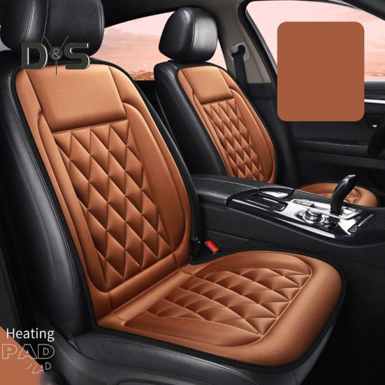 12V Heated Car Seat Cushion 2 Levels of Temperature Adjustable Seat Mat Overheat Protection Rhombus Texture Auto Seat Pad