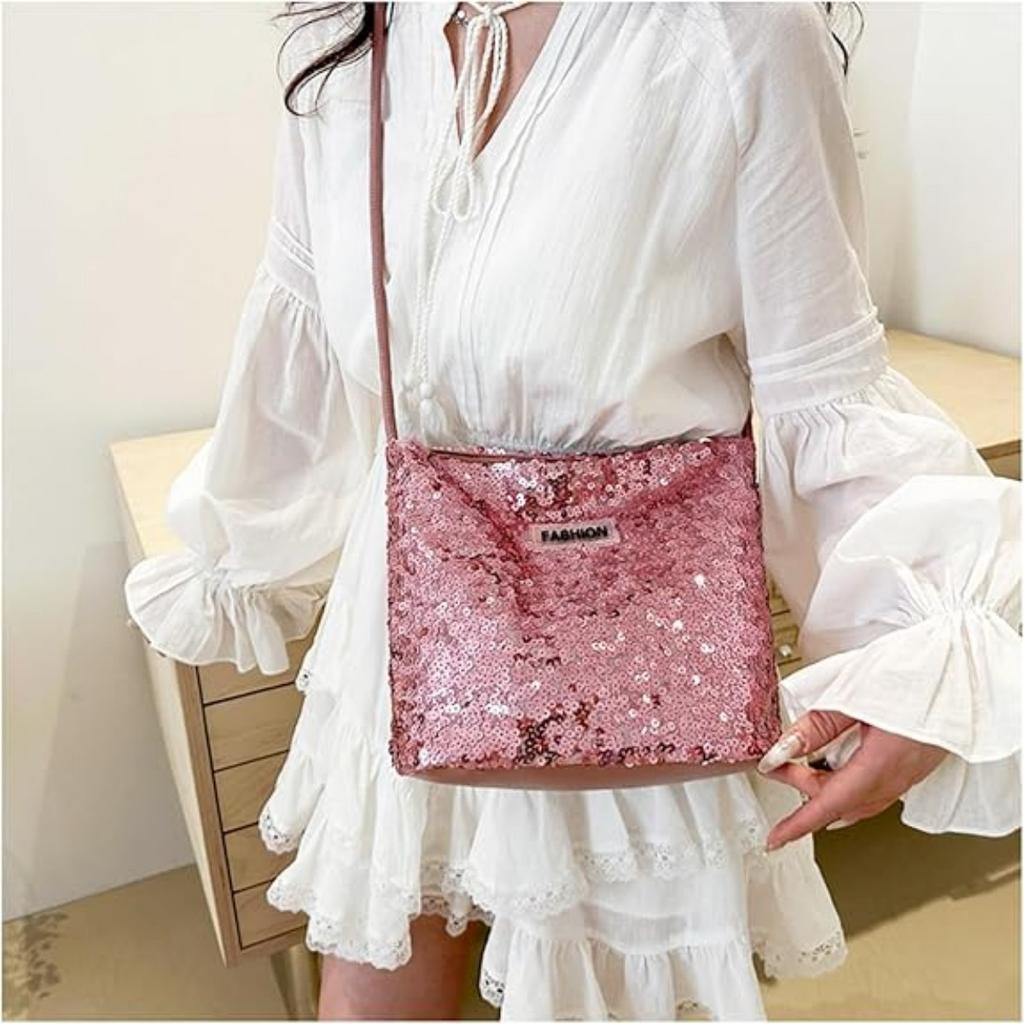 Tote Bag for Women, Sequin Handbag, Adjustable Shoulder Strap, Crossbody Bag for Wedding, Prom, Parties, Travel