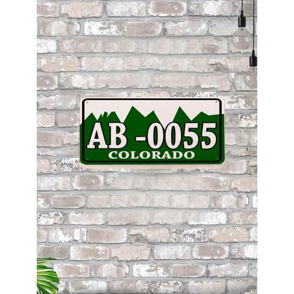 U.S. License Plate, U.S. Car License Plate, Metal, 15x30 Cm.