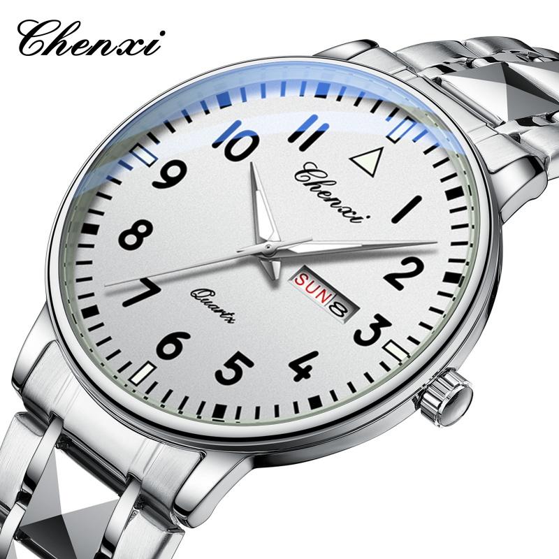 Новые кварцевые часы для мужчин из нержавеющей стали, водонепроницаемые, светящиеся, с календарем, деловые мужские часы Regalos Para Hombres