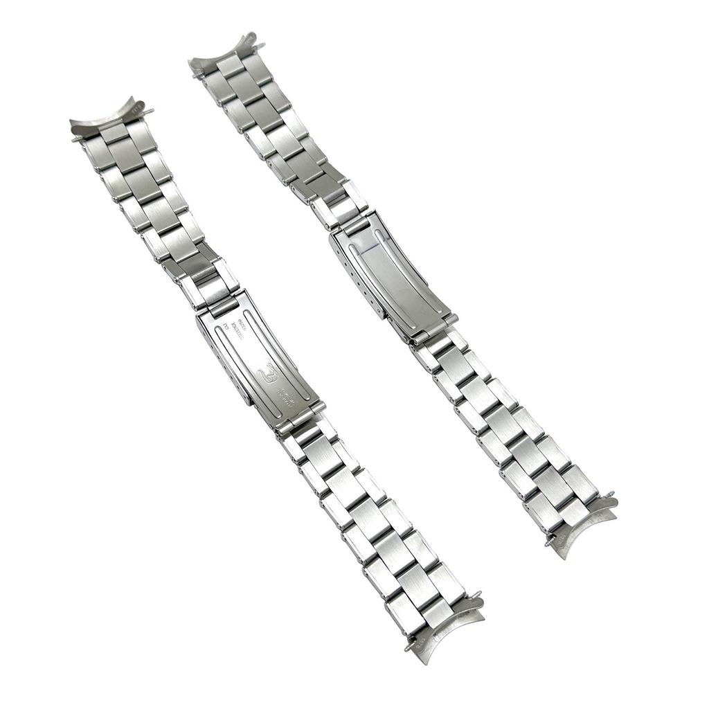 Винтажный браслет для часов из нержавеющей стали с заклепками для Rolex Air King, трехзвеньевой дизайн, раскладывающаяся застежка-бабочка, 19 мм.