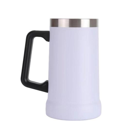 700ML Beer Stein Double Wall Insulation Stainless Steel Coffee Mug Thermal Tumbler for Hot Cold Drinks Big Grip Shatterproof Adventure Drinking Cup