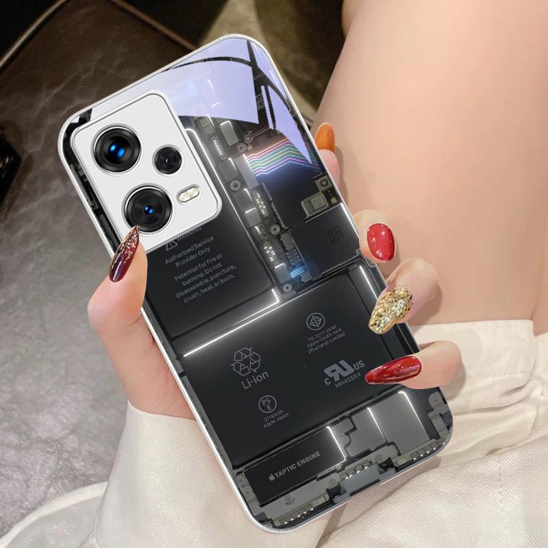 Цветная Структура Схемы Для Xiaomi 14 Ultra 13 Lite Redmi Note 13 11 Pro 12 Plus Poco X6 3 Pro F4 6 GT Закаленное Стекло Чехол Для Телефона