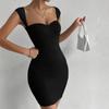 2025 Spring And Summer Women's Sexy Short Sleeveless Knitted Package Hip Halter Dresses Elegant Dresses For Women