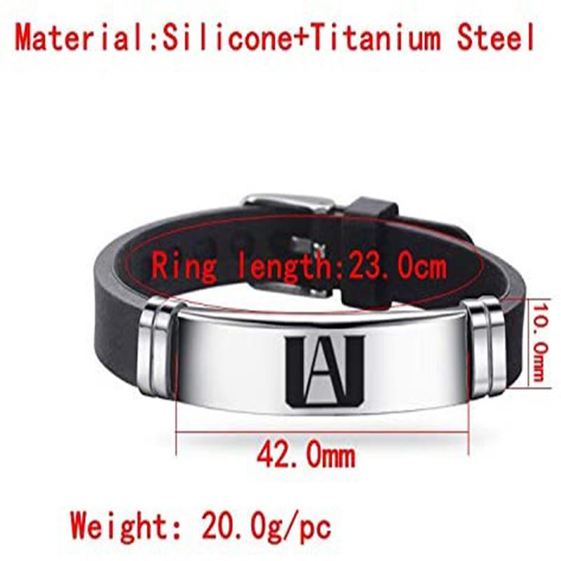 My Hero Academia Stainless Steel Bracelet Silicone Adjustable Wristband for Anime Fans