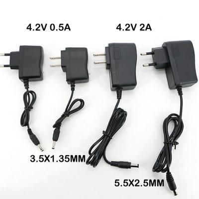 AC 100-240V DC 4.2V 0.5A 500mA 2A 2000mA 5.5x2.5mm 3.5x1.35mm Адаптер питания Зарядное устройство для 1S 2S 3S 4S 18650 аккумулятора Lithium