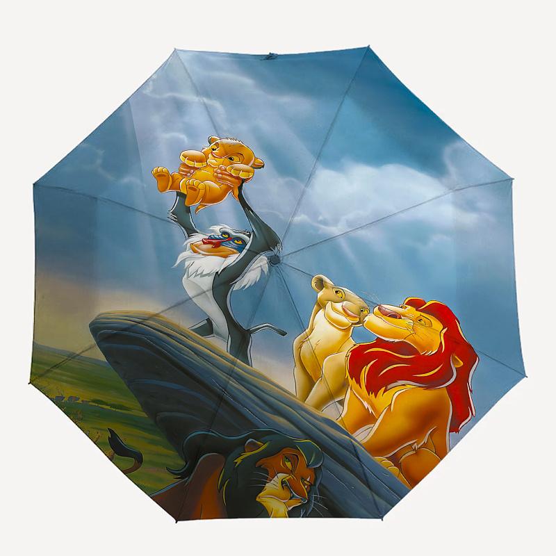 1 Auto Open Lion King, Simba Themed Colorful 8-rib Portable Umbrella for Men and Women, A Compact Commuting Companion Suitable for Daily Dri