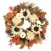 Autumn Door Wreath Christmas Halloween Decoration Pumpkin Berry Pine Cone Maple Artificial Cloth Rattan Material Home decoration