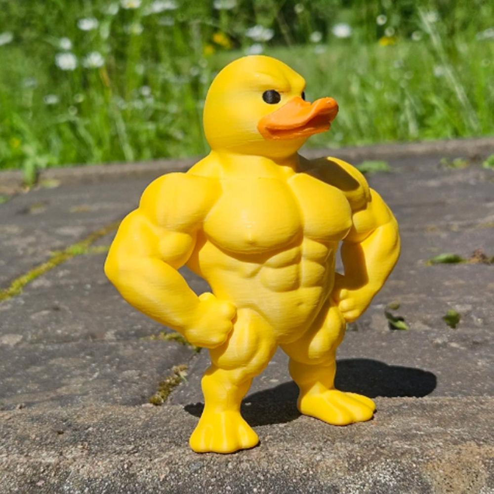 3D Смешная Утка с Мышцами Веселый Подарок на День Рождения Украшение для Офиса Гостиной 3D Печатные Поделки Подарок Злая Утка