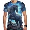 Horse T-Shirts 3D Print Men Shirts Casual Summer Tops with Unisex Design