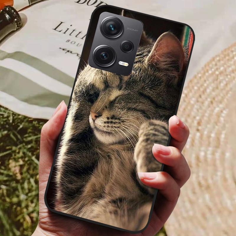 Чехол для Redmi Note 12 Pro 5G Чехлы Note12 Мягкий ТПУ Черный Силиконовый Чехол для Xiaomi Redmi Note 12 Pro+ 5G Plus Мультяшный Расписной