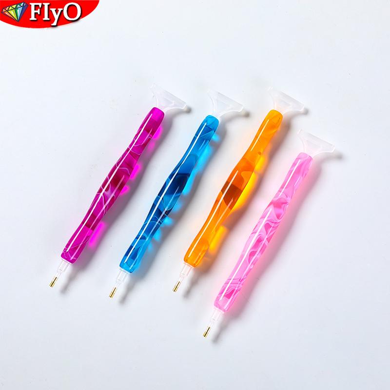 Ручка для алмазной живописи, ручки для алмазной живописи из смолы ручной работы с клеевой глиной и различными наконечниками, 5D инструменты для алмазной живописи