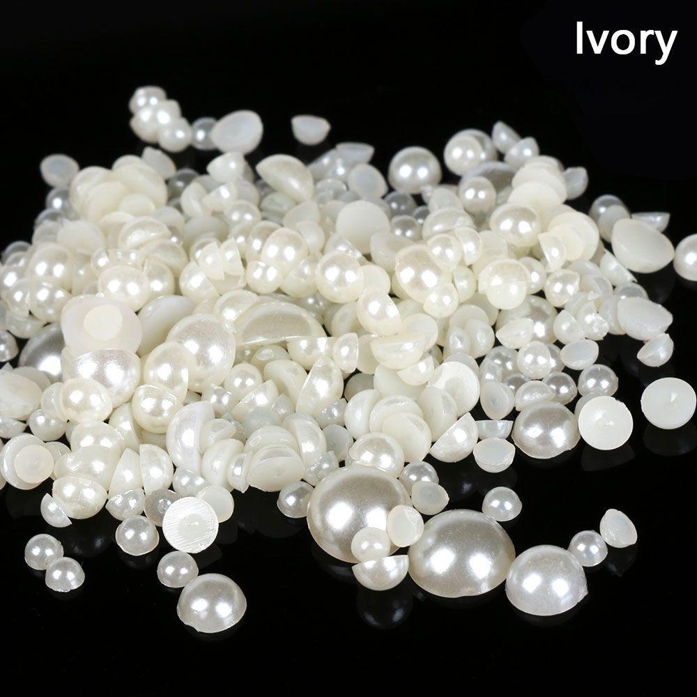 1000 шт. Новое DIY украшение Плоская спинка Смола Полукруглые Жемчужины Нейл-арт АБС Имитация