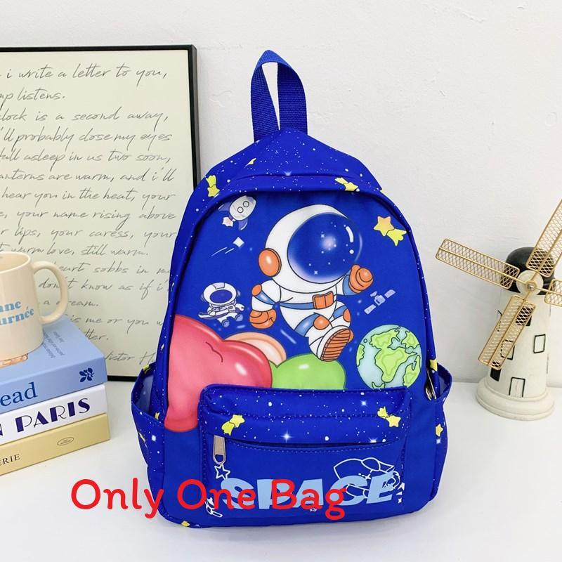Prints Astronaut Letters Kids Cartoon Backpack Breathable School Bag