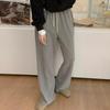 145 см Маленькие женские брюки с высокой посадкой и широкими штанинами серого цвета - Универсальная мягкая повседневная спортивная одежда для осени/зимы