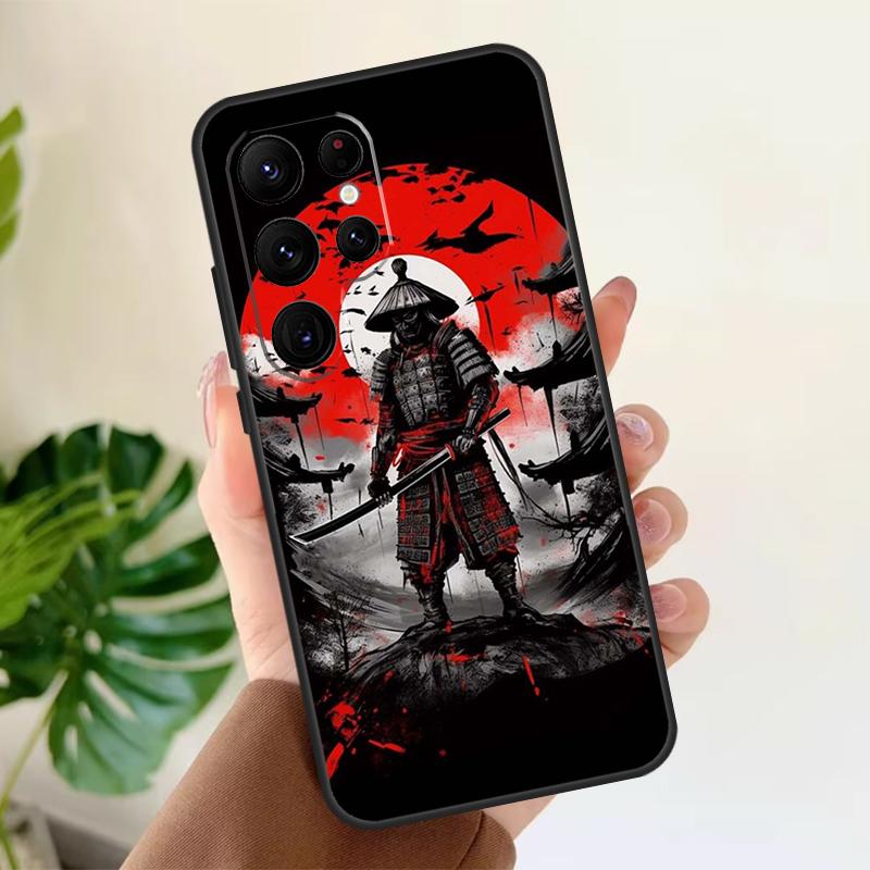 Japan Ninja Samurai Red Sun Soft Case For Samsung Galaxy S21 S22 S23 S24 S25 Ultra S9 S10 Plus S20 FE S24 FE Phone Cover