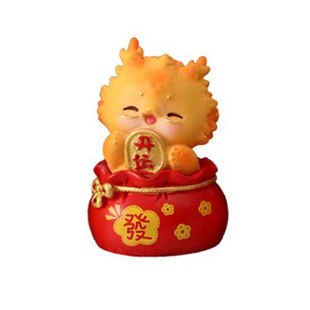 Водонепроницаемые украшения с драконами зодиака, миниатюры драконов из смолы, износостойкие мультяшные украшения на год дракона, приносящие удачу