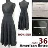 Американский ретро Франция 100% шелк без рукавов длинное платье женское 36 черный(ИСПОЛЬЗОВАЛ)