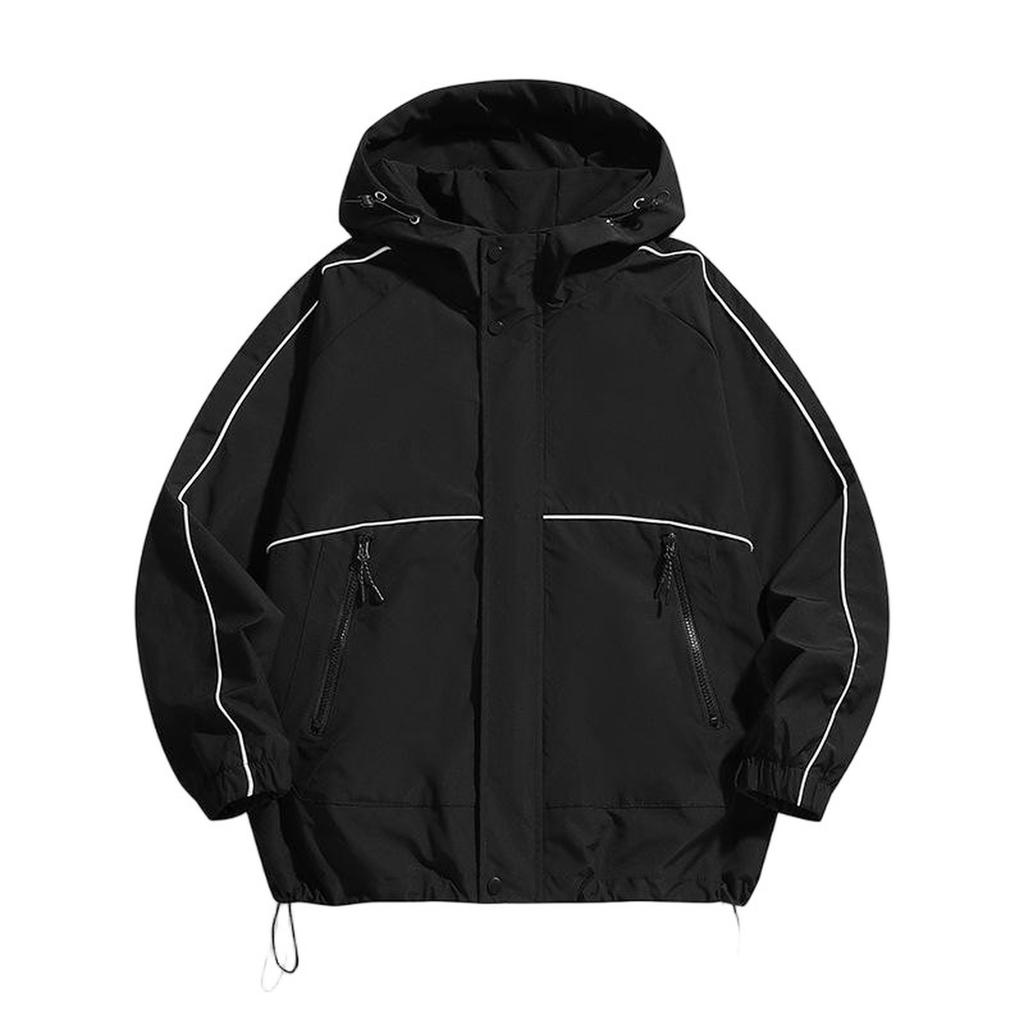 Waterproof Hooded Jacket Outdoor Hiking Handsome Casual Hooded Overalls Men's Jacket