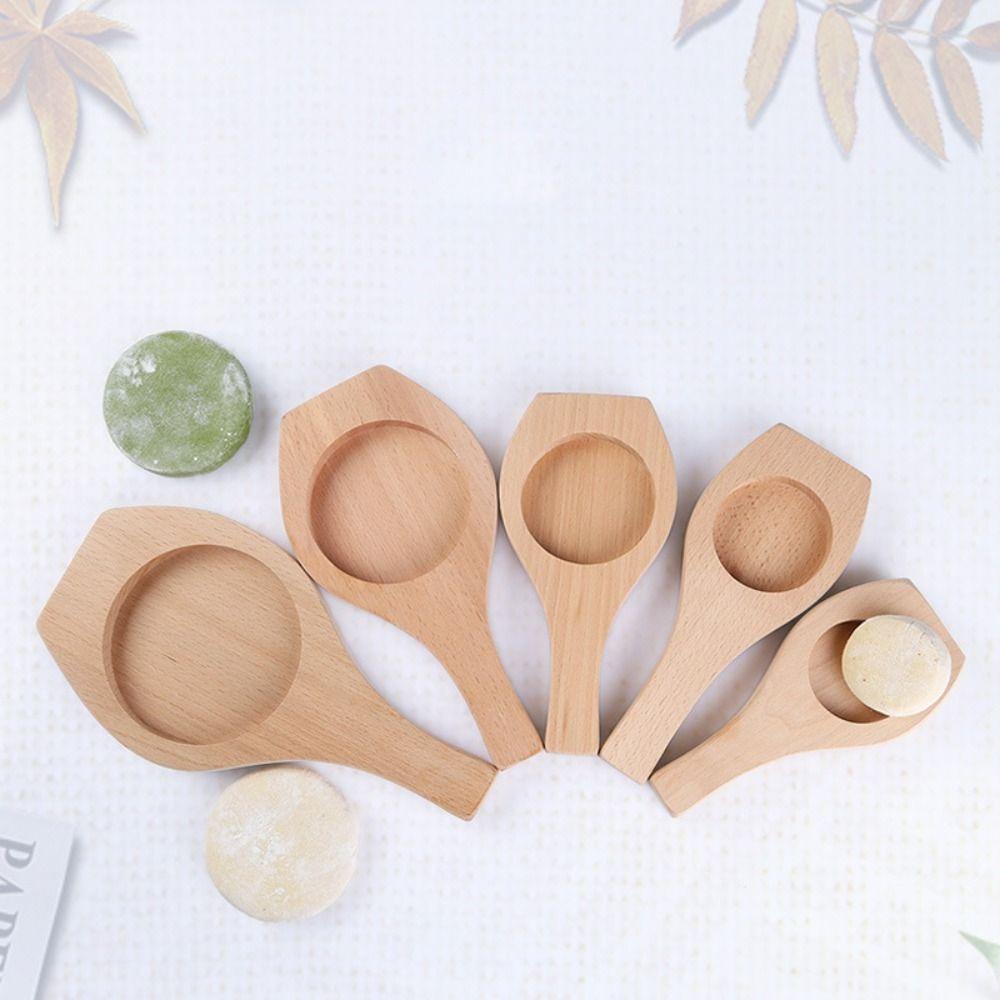 Kitchen Gadgets Flat Bottom Wooden Suzhou-style Mooncake Mold Hand Press DIY Cookie Mould Handmade Dessert Baking Mold Bakery