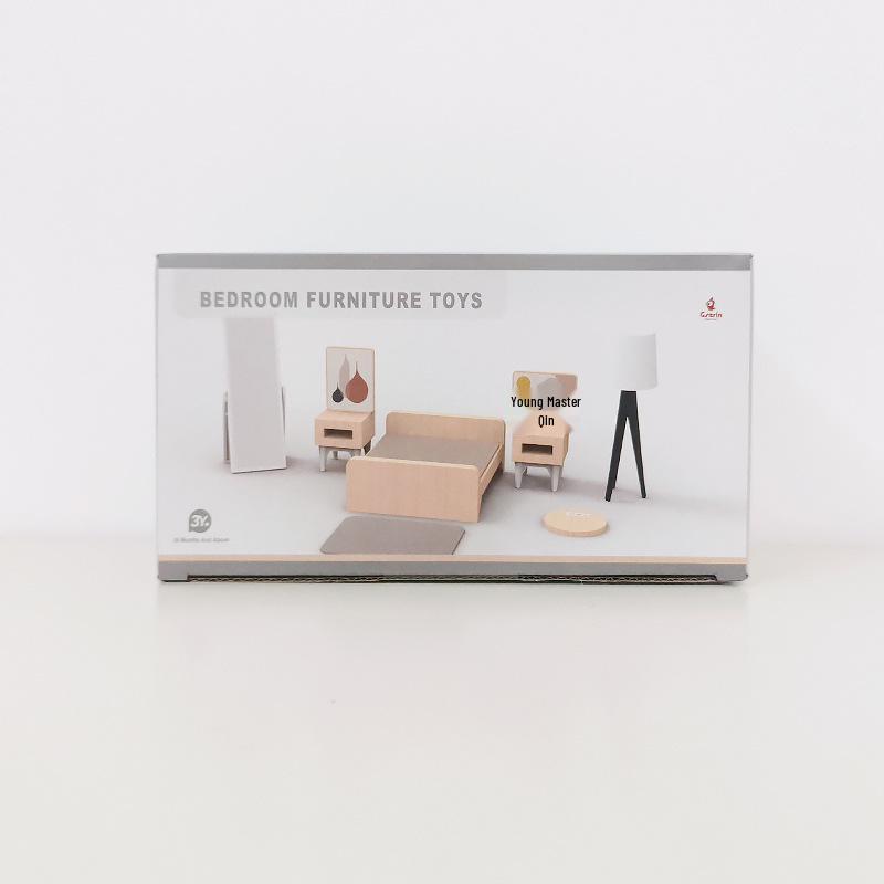 Миниатюрный кукольный кухонный набор: Имитация мебели и еды для детской игровой сцены