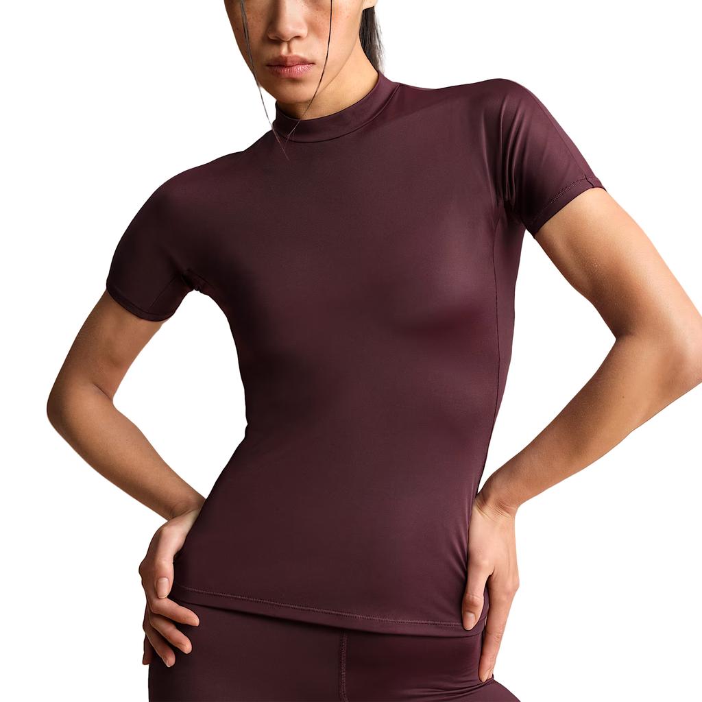 Новый женский топ с коротким рукавом и воротником-стойкой Nike SKIMS Shine TPTSH2714-CUR