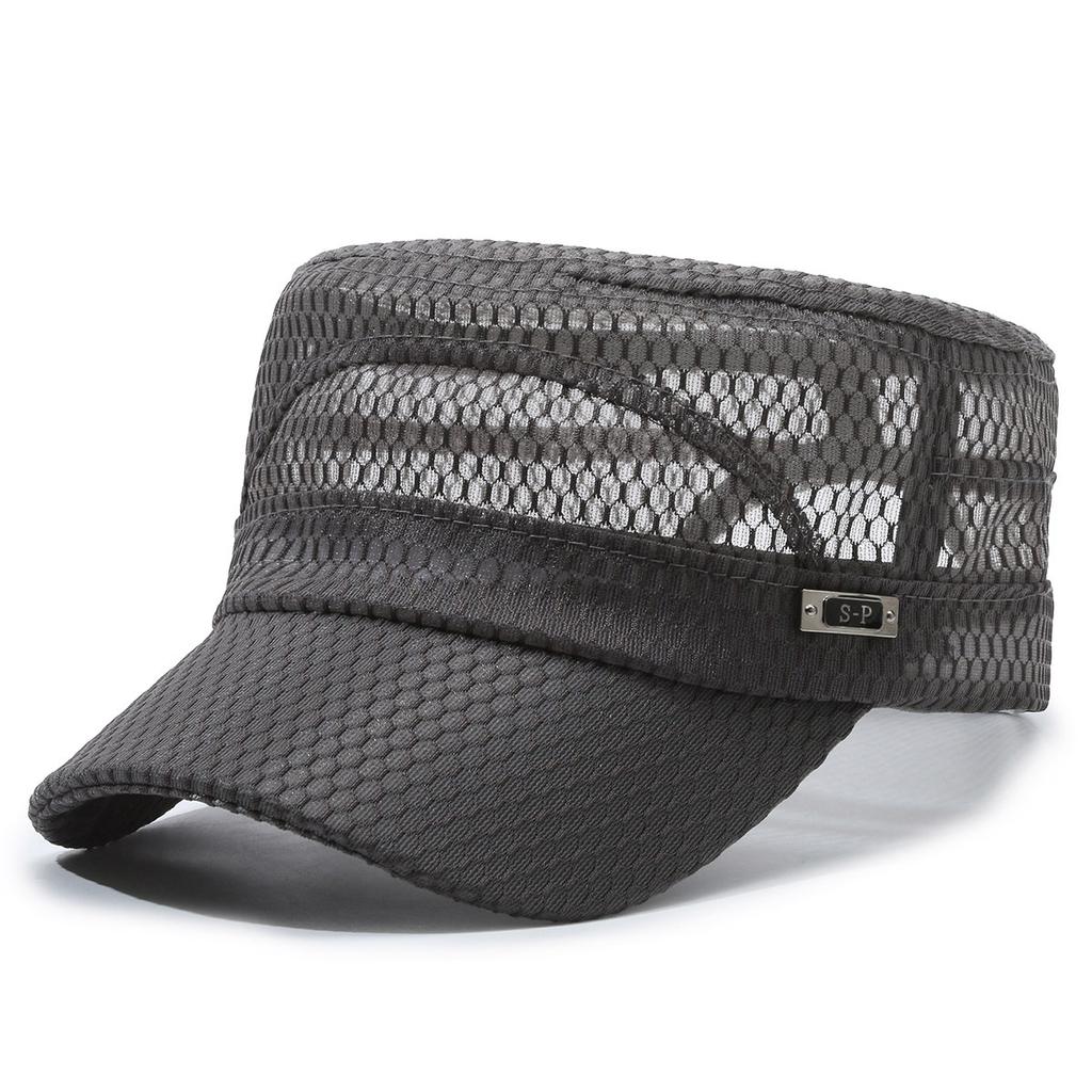 Men Spring Summer Breathable Mesh Baseball Cap Fashion Flat Top Casual Sun Hat Wide Brim Outdoor