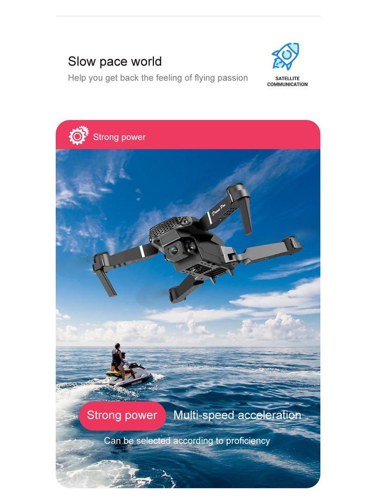 E88 Складной HD Дрон с Двойной Камерой Квадрокоптер для Аэросъемки