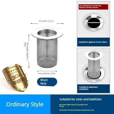 Stainless Steel Floor Drain Hair Filter Universal for Bathroom Sink, Anti-Clogging for Bathroom Drain, Toilet, Bathtub, Washbasin
