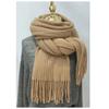Long Tassel Solid Color Scarves Soft Knitted Scarf New Winter Cashmere Scarf  Women