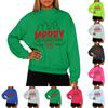 Ladies' Fashionable Casual Round Neck Long Sleeved Christmas Printed Hoodie