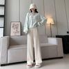 Narrow Version Wide-leg Pants Women's Autumn and Winter New High-waisted Drape Small Loose Straight Casual Glutinous Rice Pants