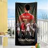 Cristiano Ronaldo Customized Name Beach Towel High Absorbency & Quick-Dry Ideal for Travel Outdoor Swim Pool Yoga Surf Camping Hiking Gym Gift Holiday