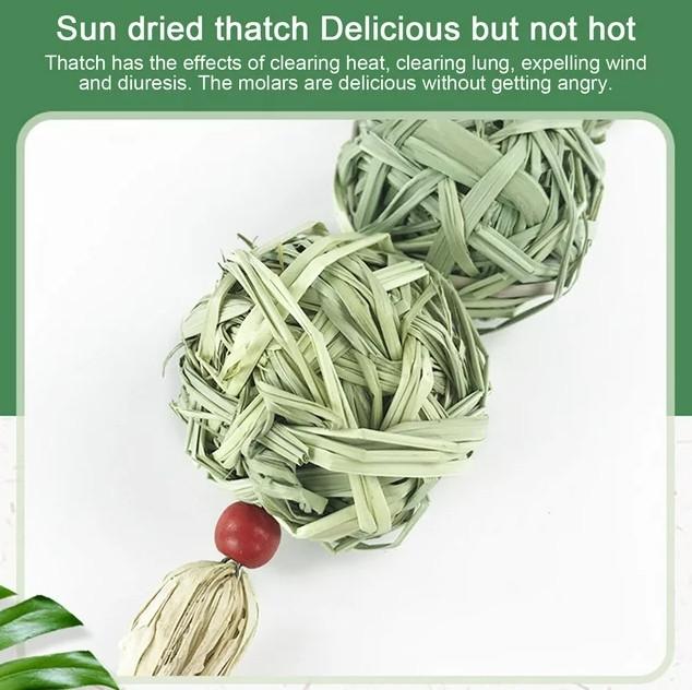 Кролик жевательные игрушки для тепла и зубовНатуральные травяные шарики для кролика, кролика, хомяка, морской свинки, товары для домашних животных